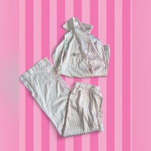 Victoria's Secret Pink and White Striped Pajama Set